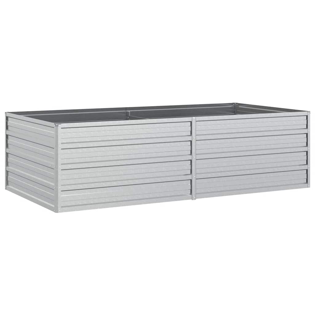 Letto Rialzato Giardino 160x80x45 cm in Acciaio Zincato Argento