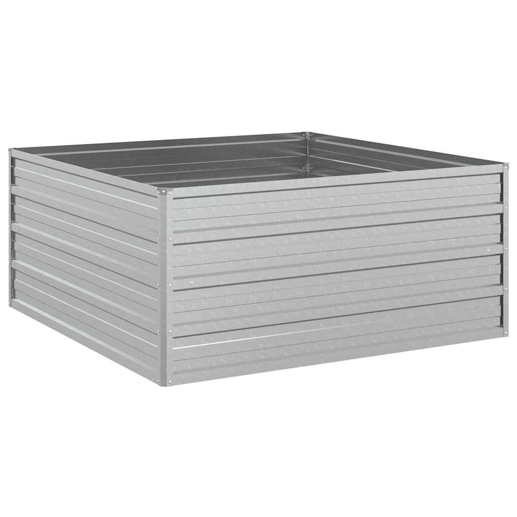 Letto Rialzato Giardino 100x100x45cm in Acciaio Zincato Argento