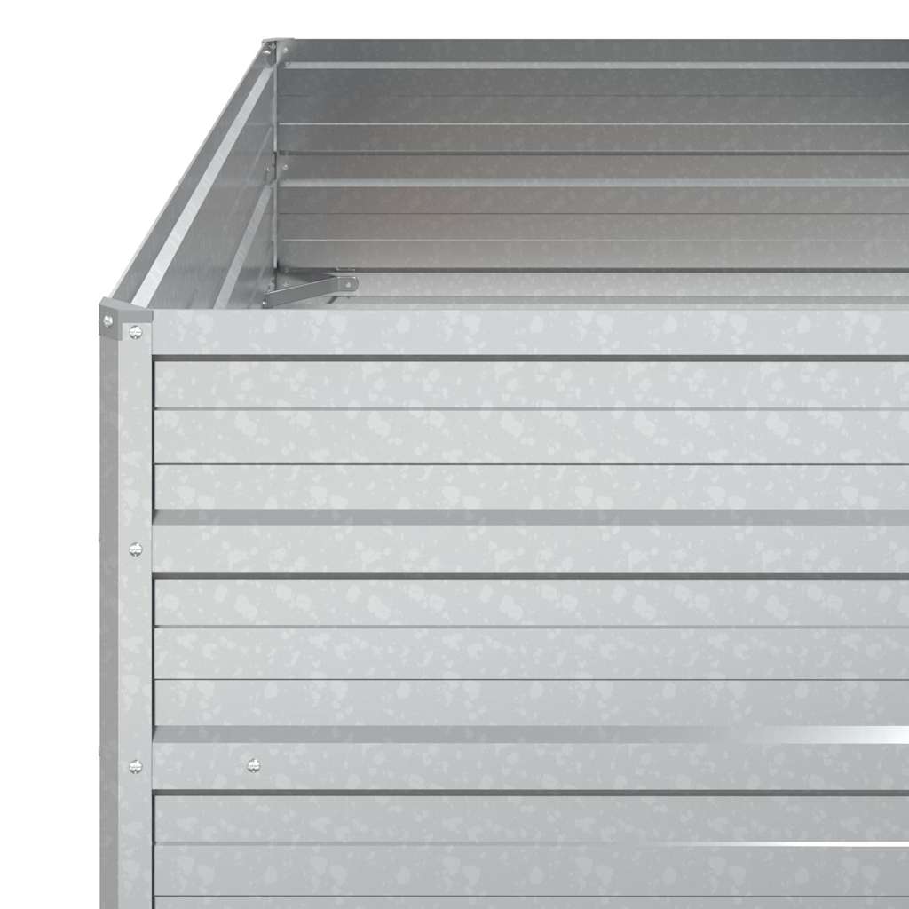 Letto Rialzato Giardino 100x100x45cm in Acciaio Zincato Argento