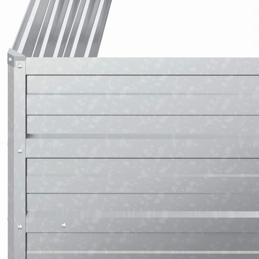 Letto Rialzato Giardino 100x100x45cm in Acciaio Zincato Argento