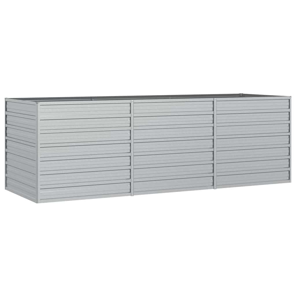 Letto Rialzato Giardino 240x80x77 cm in Acciaio Zincato Argento