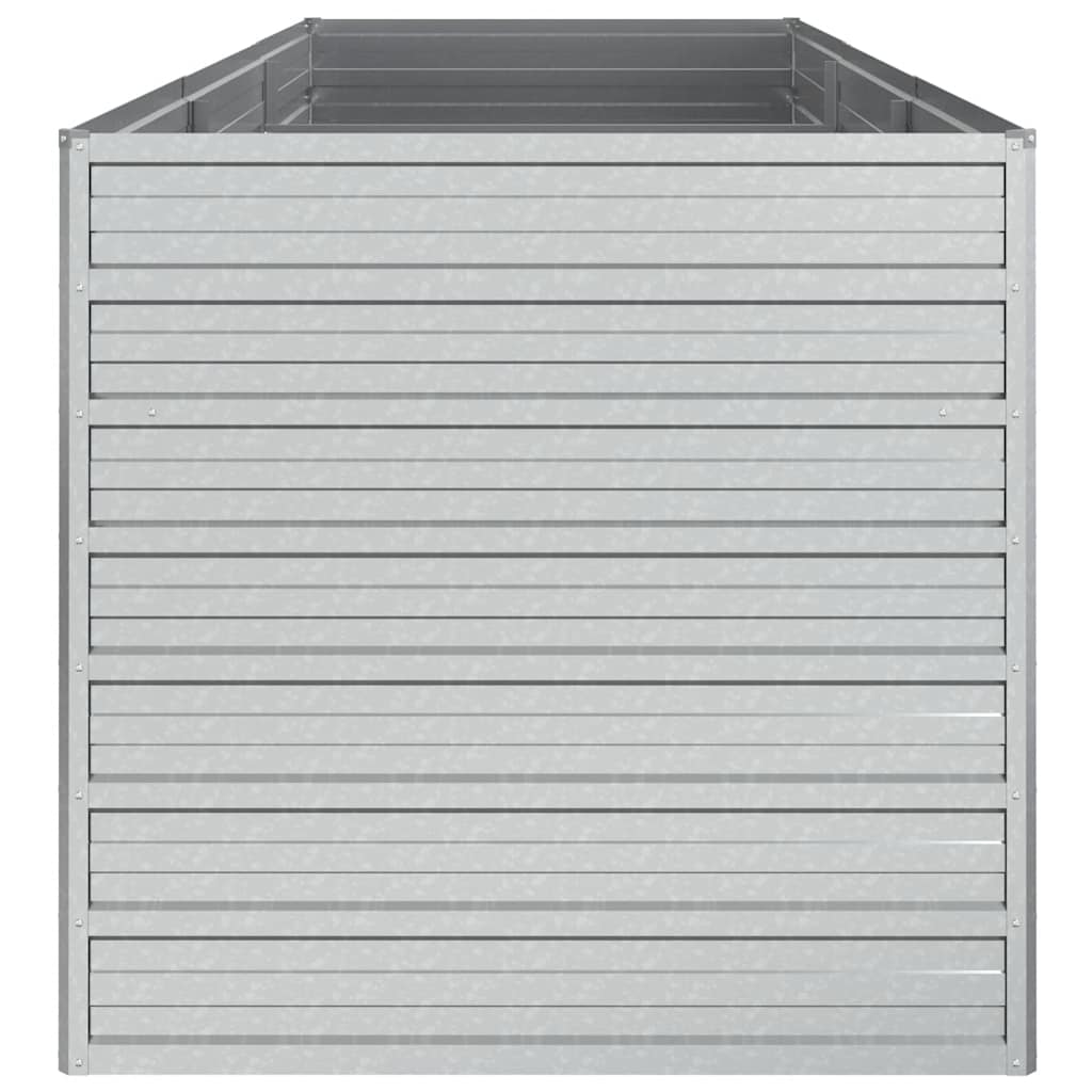 Letto Rialzato Giardino 240x80x77 cm in Acciaio Zincato Argento