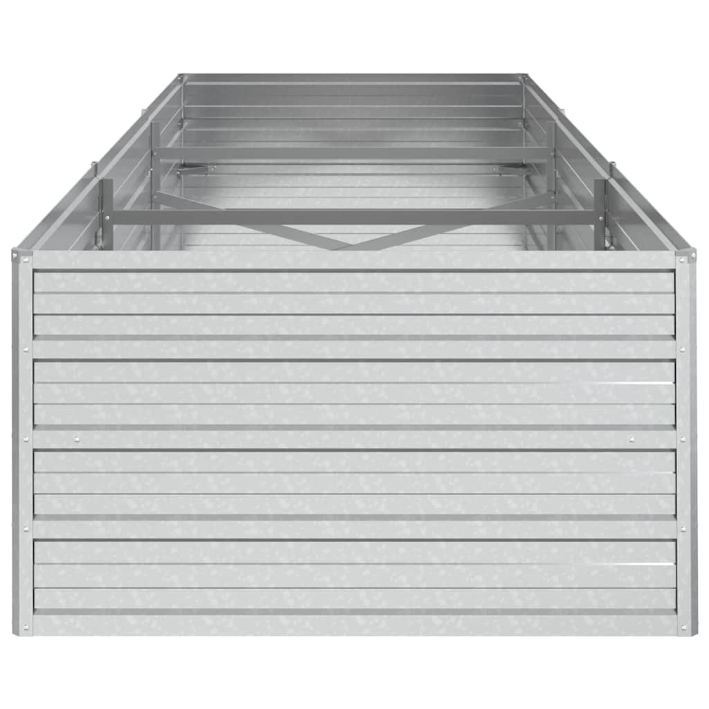Letto Rialzato Giardino 240x80x45 cm in Acciaio Zincato Argento