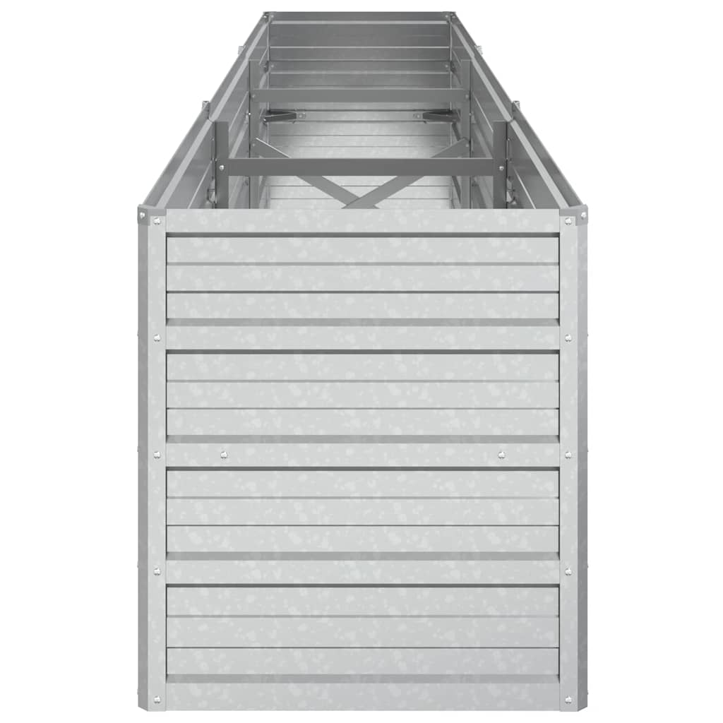 Letto Rialzato Giardino 240x40x45 cm in Acciaio Zincato Argento