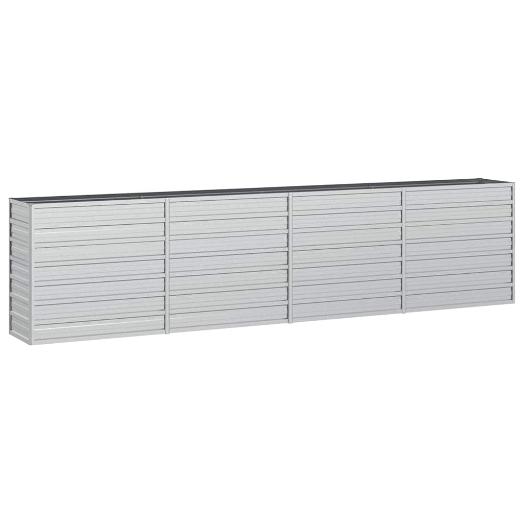 Letto Rialzato Giardino 320x40x77 cm in Acciaio Zincato Argento