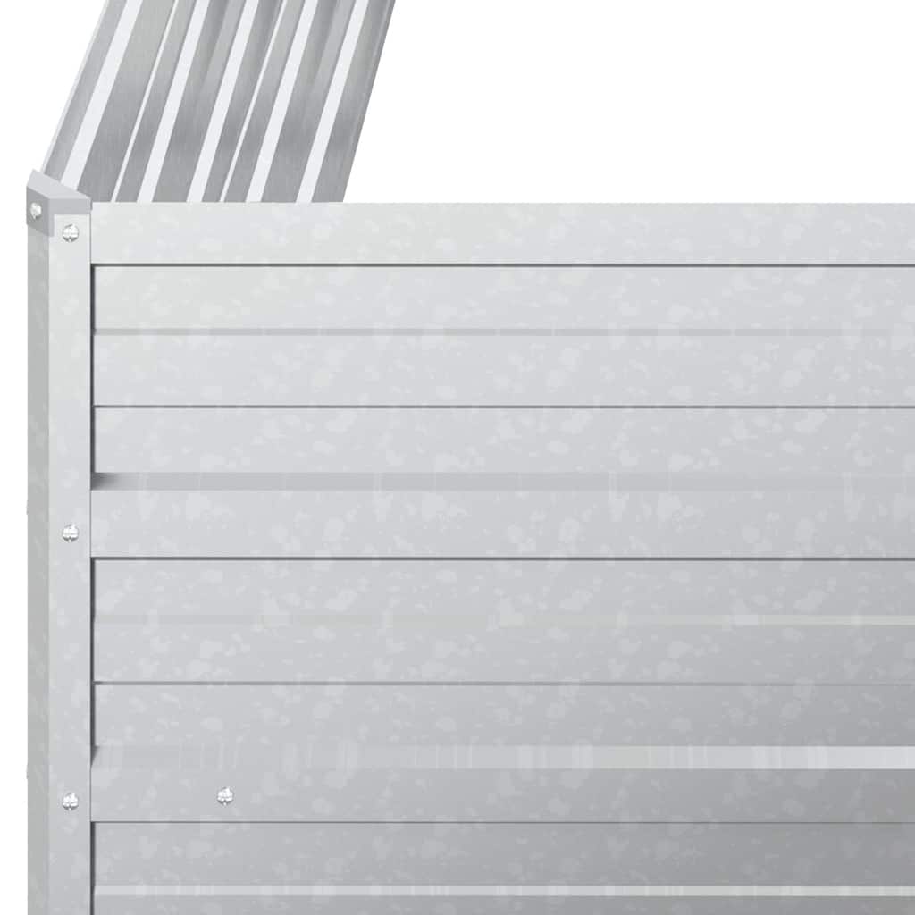 Letto Rialzato Giardino 100x40x77 cm in Acciaio Zincato Argento