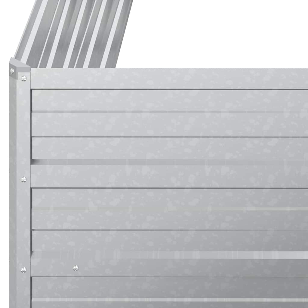 Letto Rialzato Giardino 100x40x45 cm in Acciaio Zincato Argento