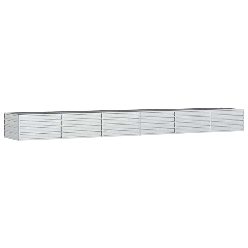 Letto Rialzato Giardino 480x80x45 cm in Acciaio Zincato Argento
