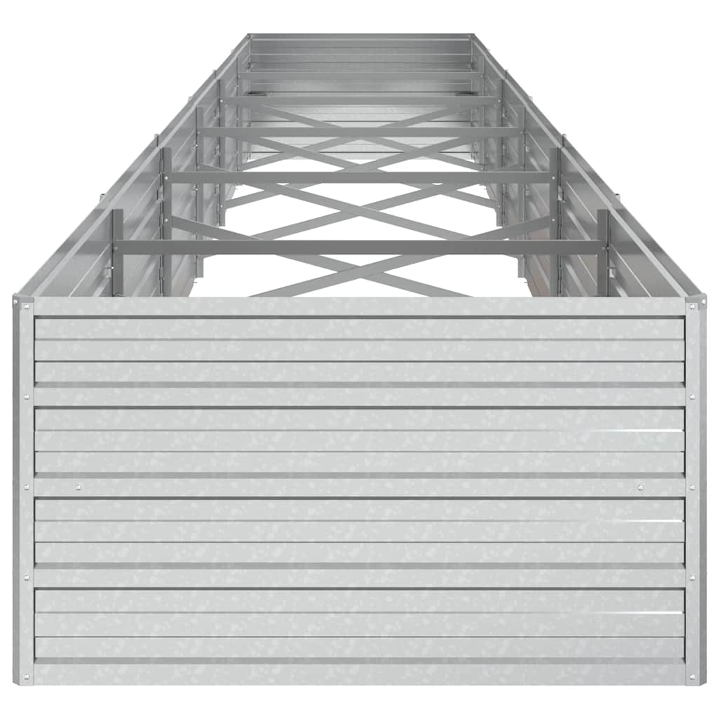 Letto Rialzato Giardino 480x80x45 cm in Acciaio Zincato Argento