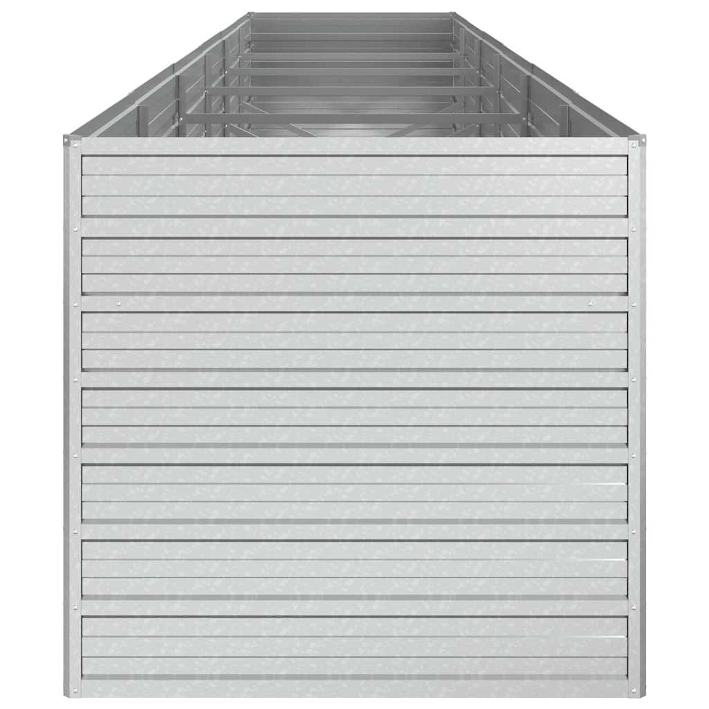 Letto Rialzato Giardino 480x80x77 cm in Acciaio Zincato Argento
