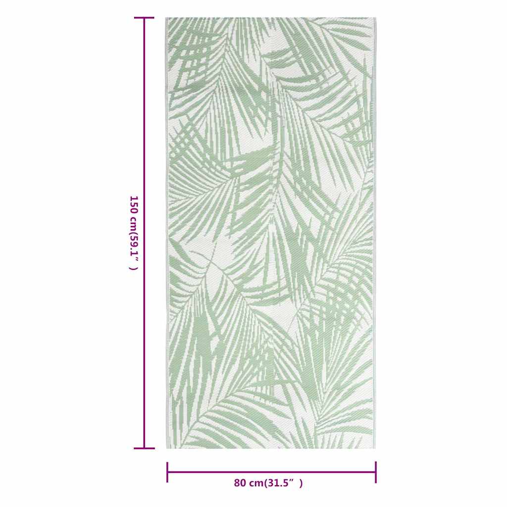 Tappeto da Esterni ARAKIL Verde 80x150 cm in PP