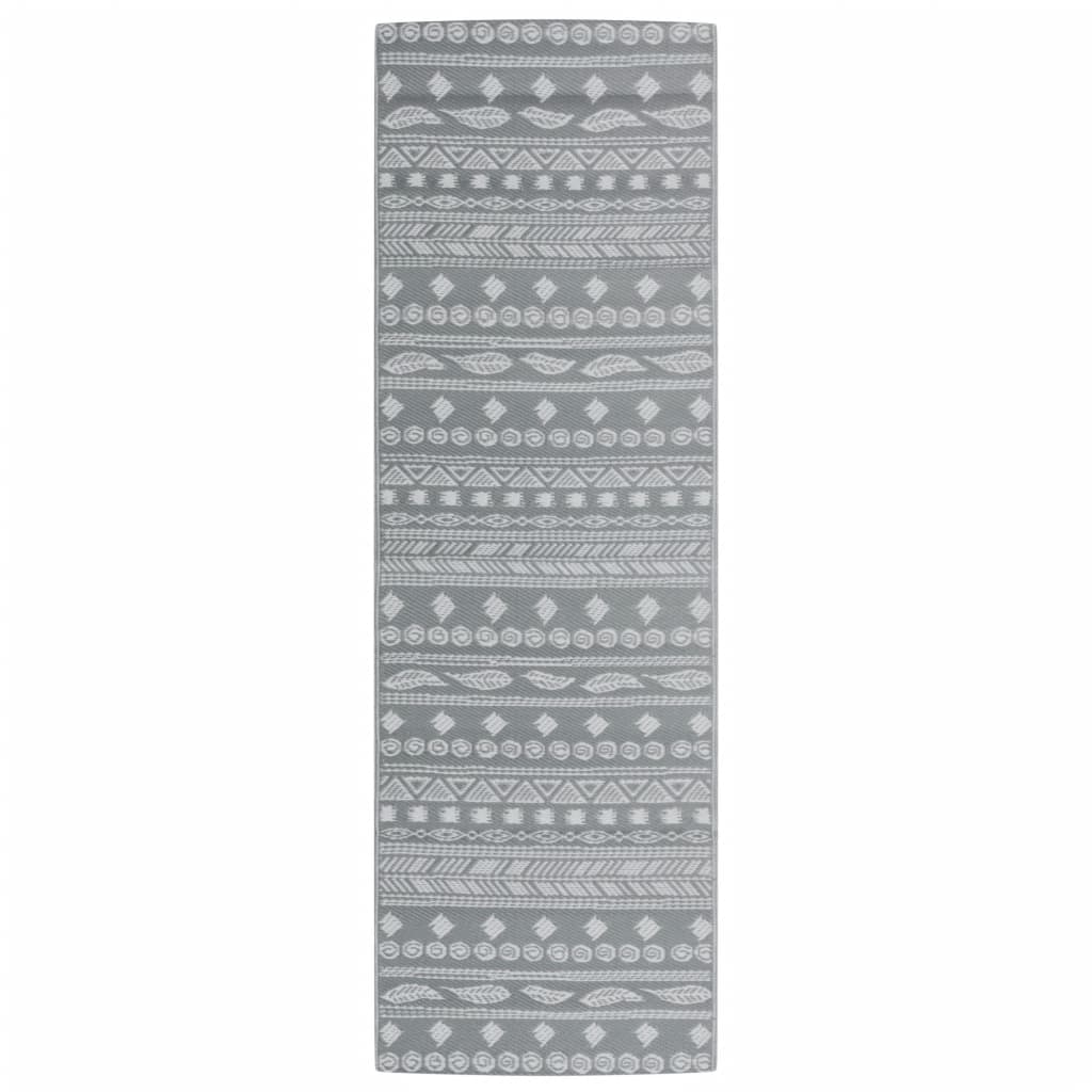Tappeto da Esterni ARAKIL Grigio 80x250 cm in PP