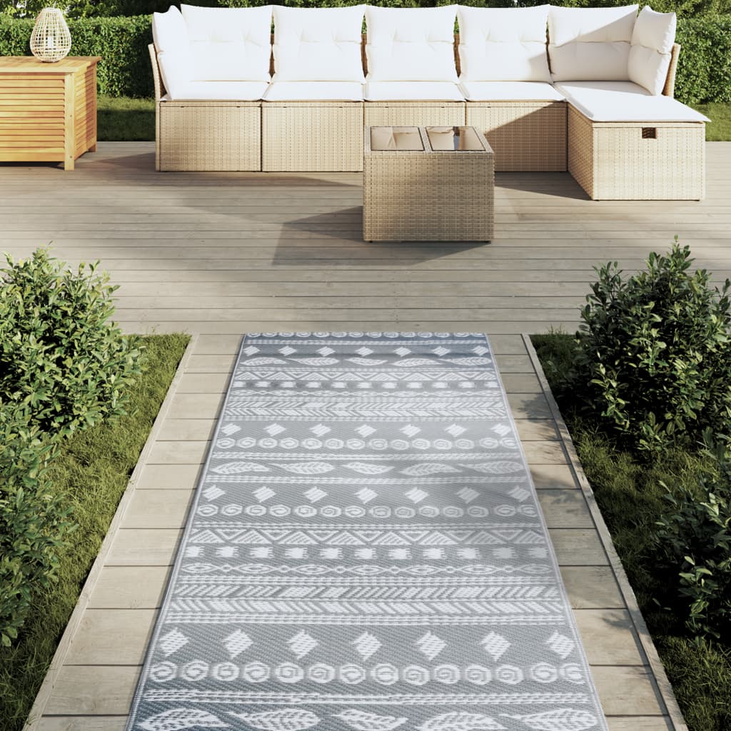 Tappeto da Esterni ARAKIL Grigio 80x250 cm in PP