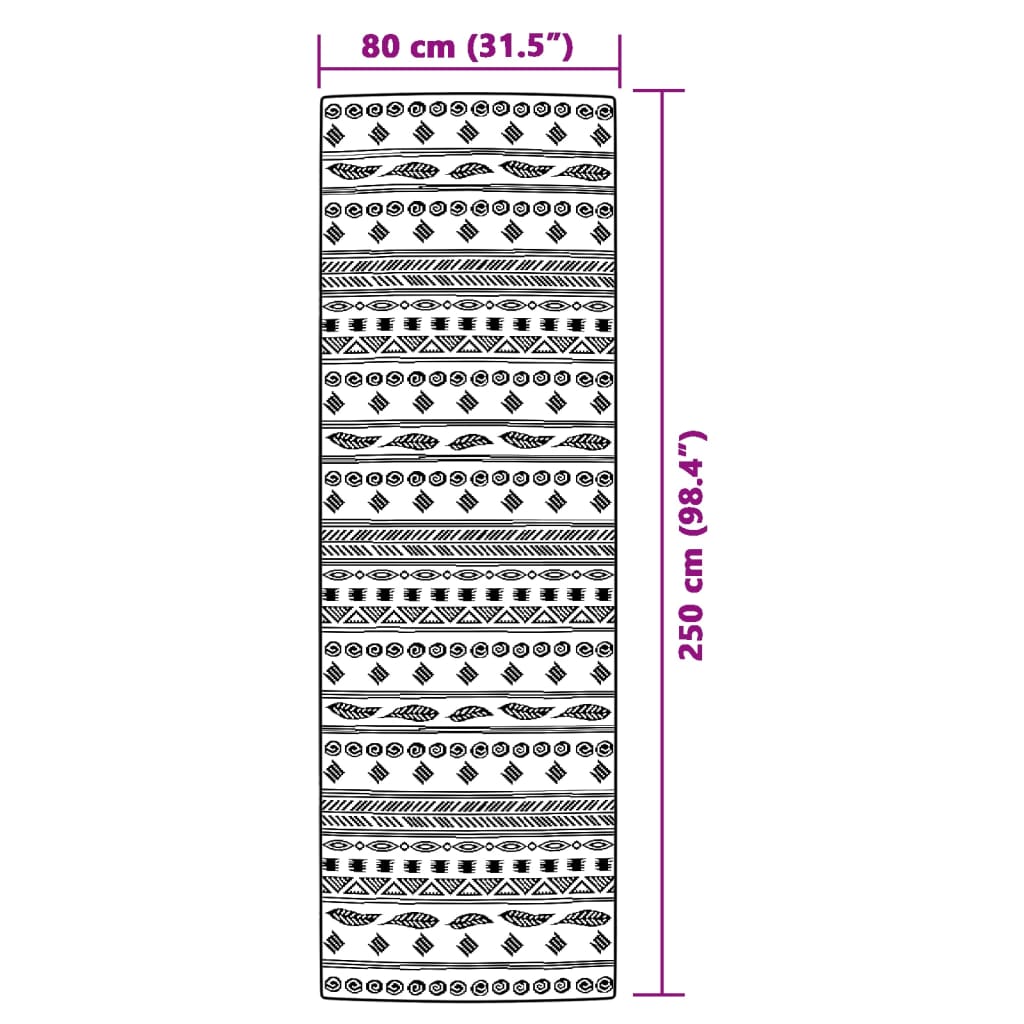 Tappeto da Esterni ARAKIL Grigio 80x250 cm in PP