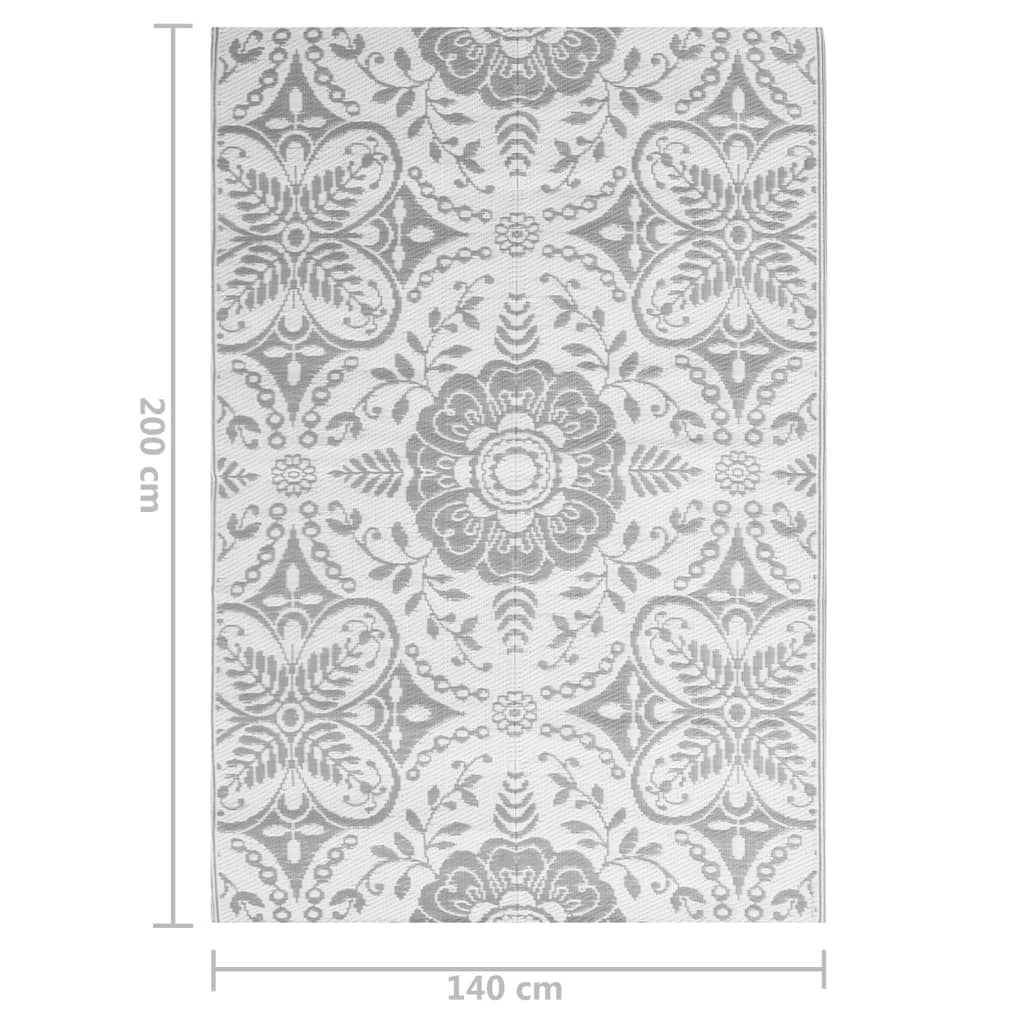 Tappeto da Esterno ARAKIL Grigio Chiaro 140x200 cm PP