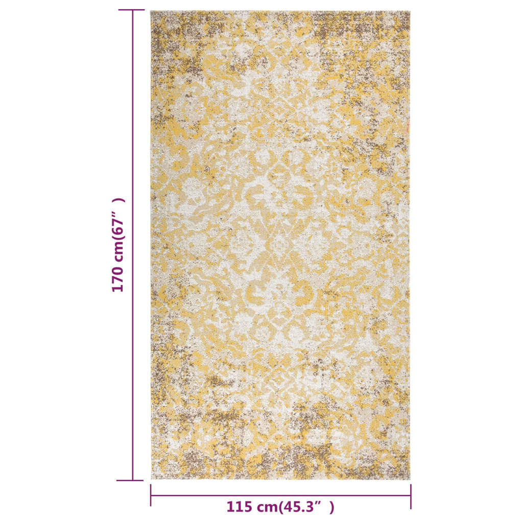 Tappeto da Esterni a Tessitura Piatta 115x170 cm Giallo