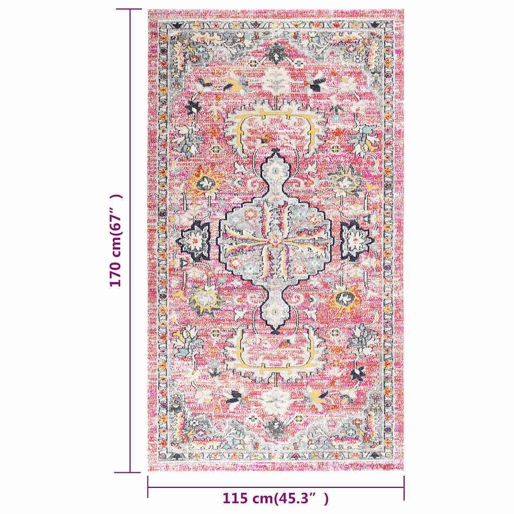 Tappeto da Esterni a Tessitura Piatta 115x170 cm Rosso