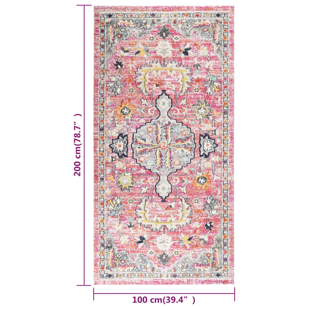 Tappeto da Esterni a Tessitura Piatta 100x200 cm Rosso