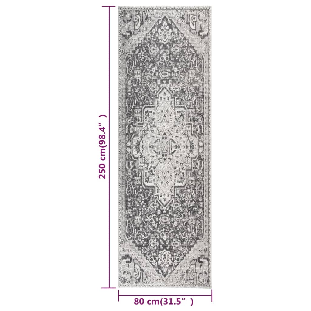 Tappeto da Esterni a Tessitura Piatta 80x250 cm Grigio Chiaro