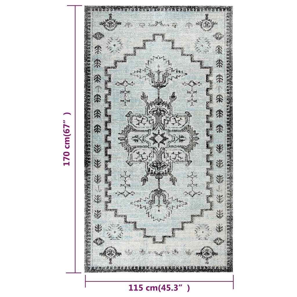 Tappeto da Esterni a Tessitura Piatta 115x170 cm Verde e Grigio