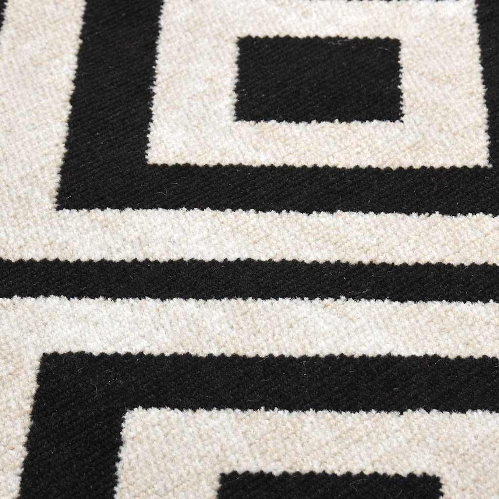 Tappeto da Esterni a Tessitura Piatta 80x150 cm Nero e Beige