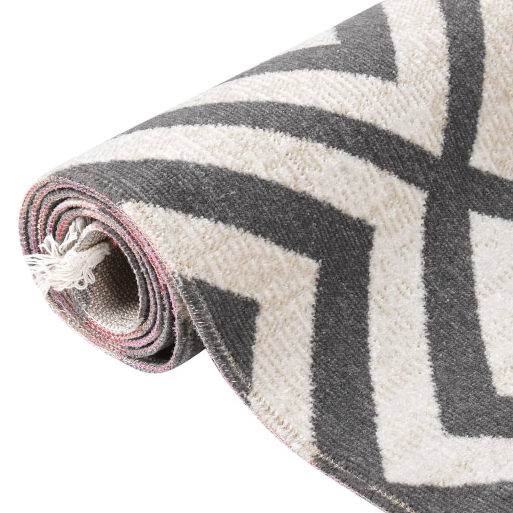 Tappeto da Esterni Tessitura Piatta 80x150 cm Nero Beige Chiaro