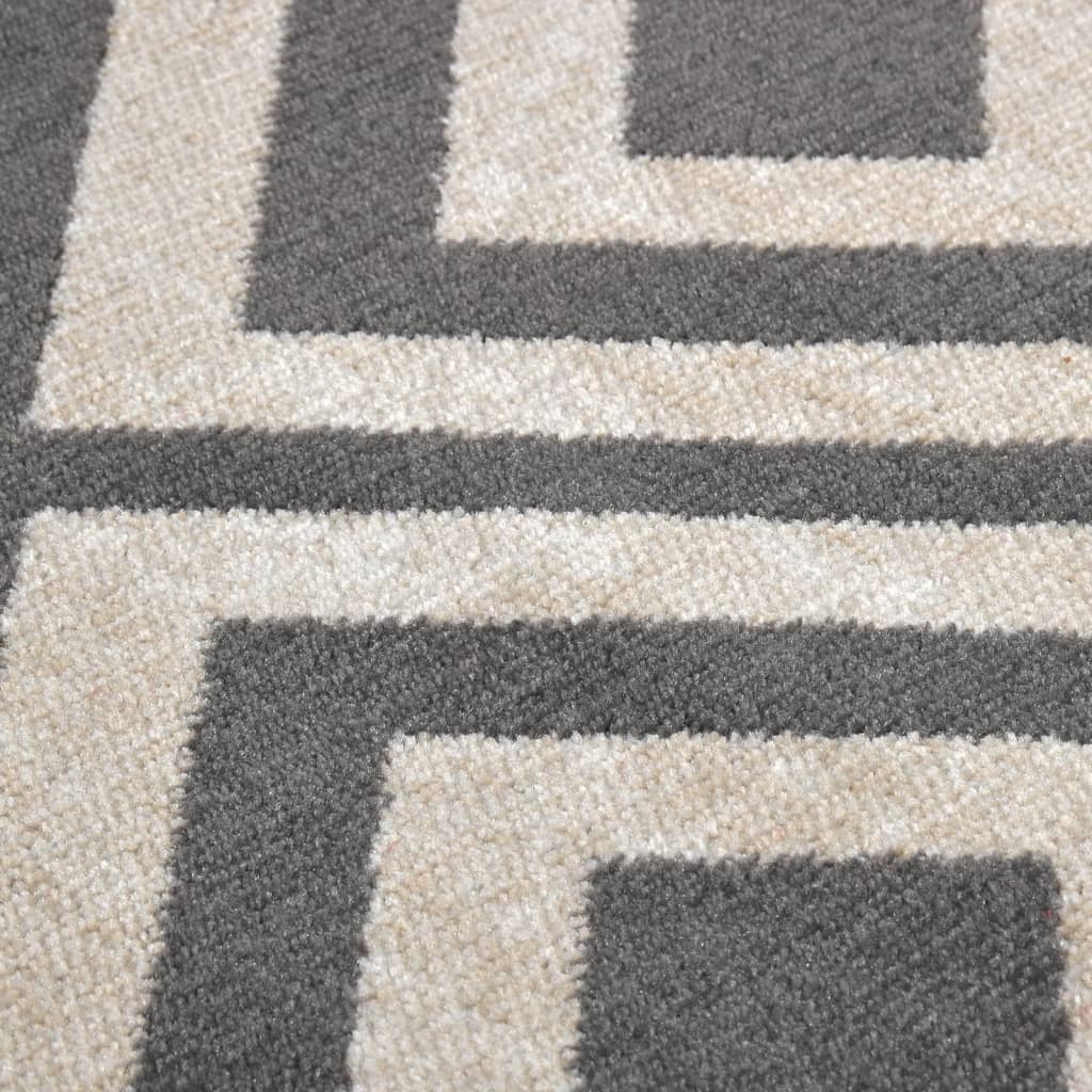 Tappeto da Esterni Tessitura Piatta 80x150 cm Nero Beige Chiaro