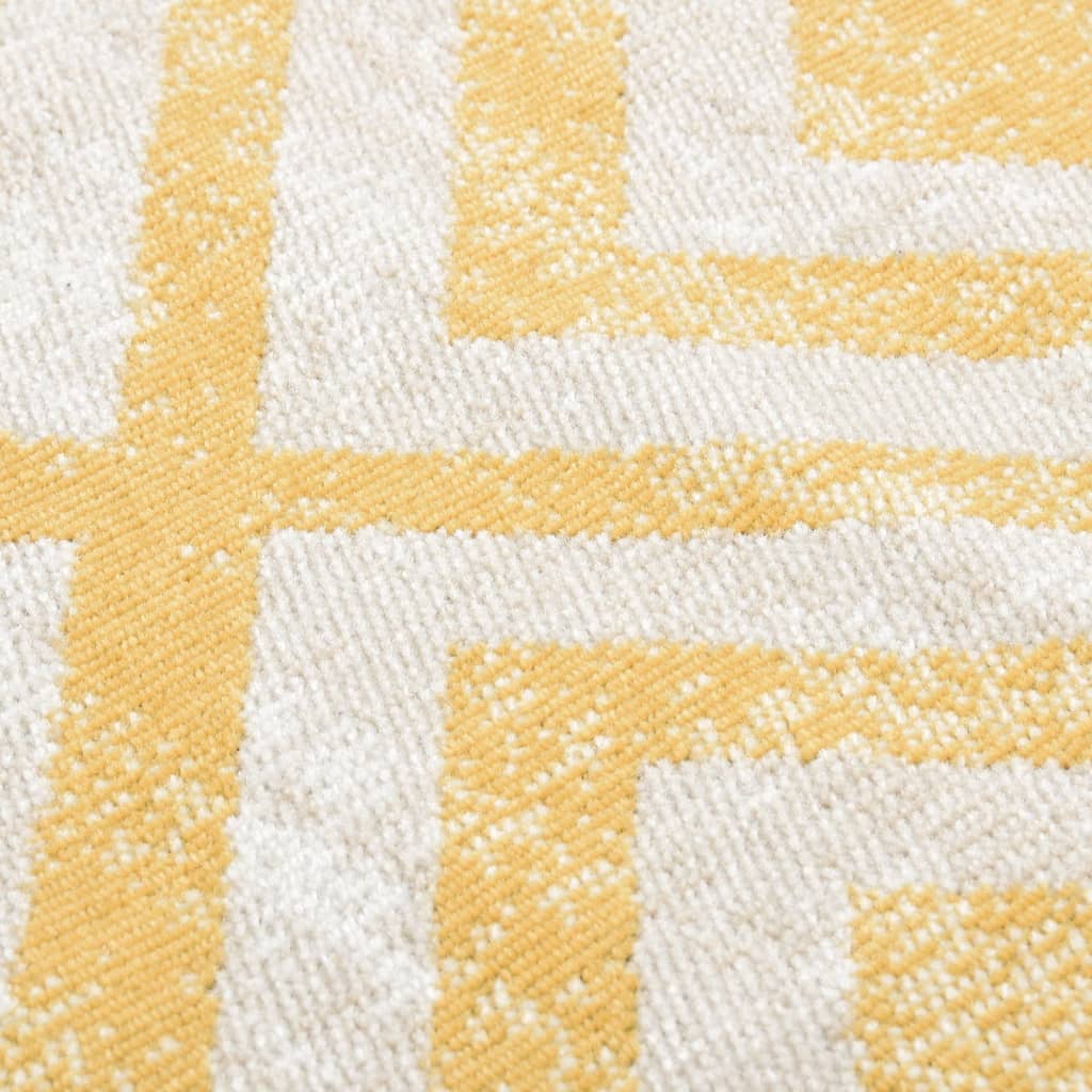 Tappeto da Esterni a Tessitura Piatta 80x250 cm Giallo e Beige