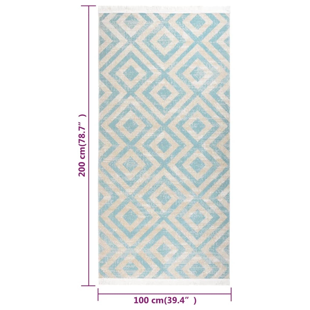 Tappeto da Esterni a Tessitura Piatta 100x200 cm Verde e Beige