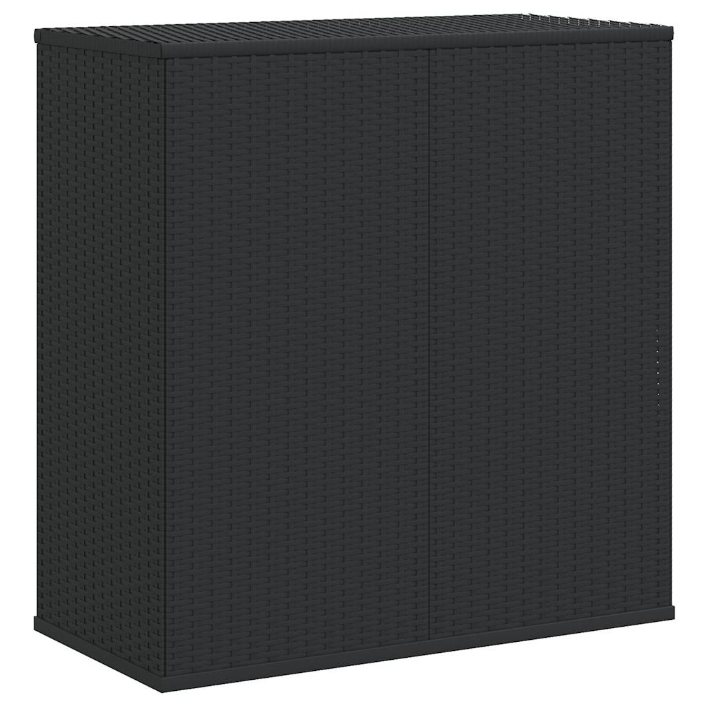 Contenitore Cuscini da Giardino Rattan PE 100x49x103,5 cm Nero