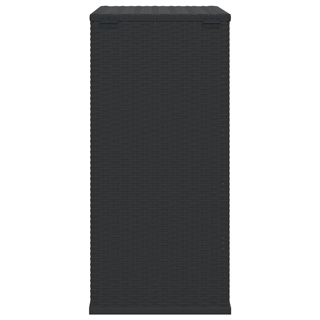 Contenitore Cuscini da Giardino Rattan PE 100x49x103,5 cm Nero