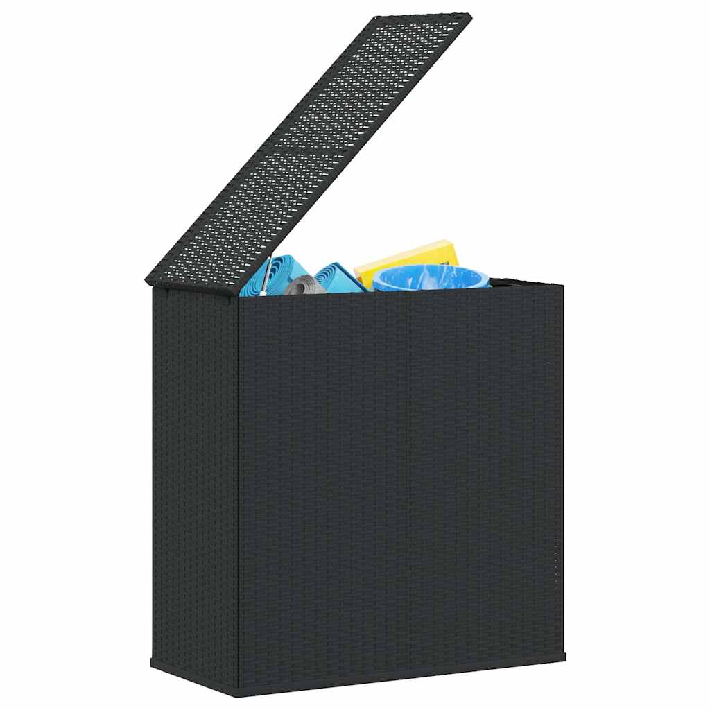 Contenitore Cuscini da Giardino Rattan PE 100x49x103,5 cm Nero