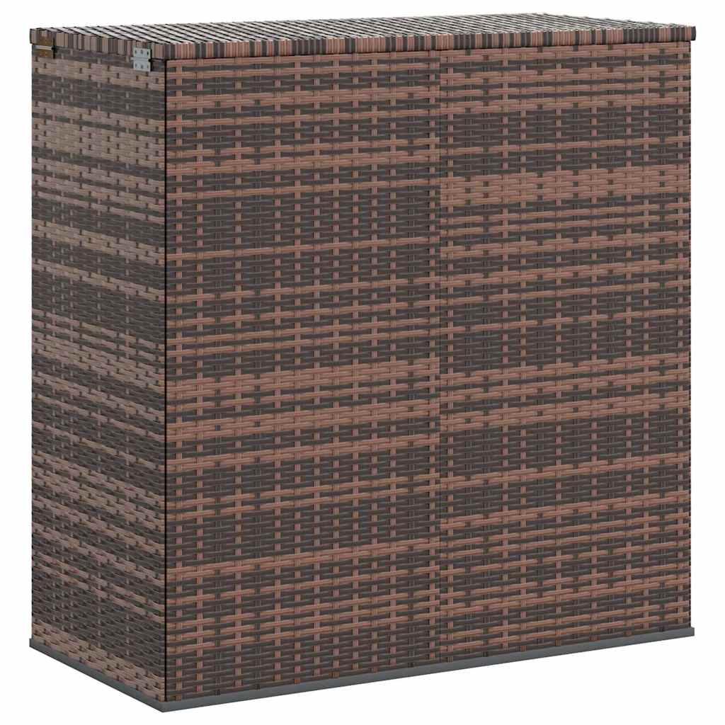 Contenitore da Giardino in Rattan PE 100x49x103,5 cm Marrone