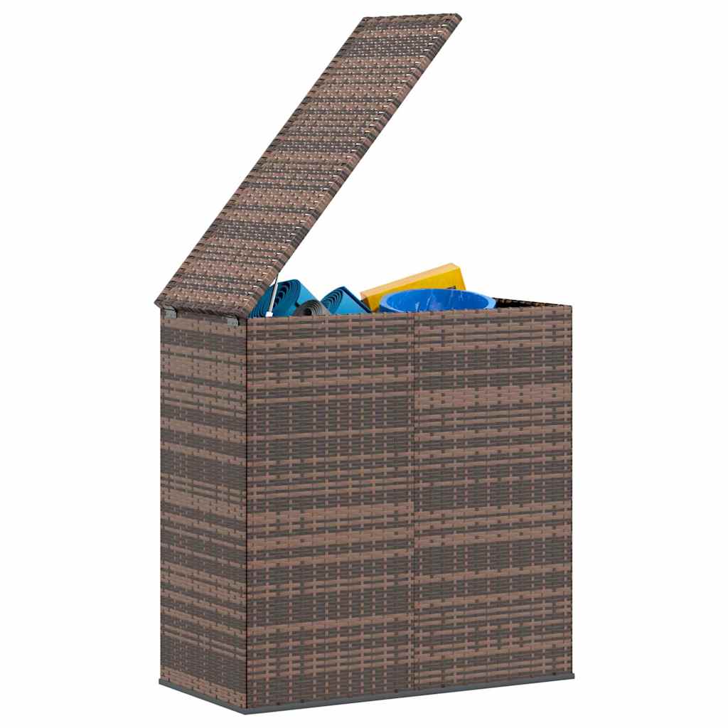 Contenitore da Giardino in Rattan PE 100x49x103,5 cm Marrone