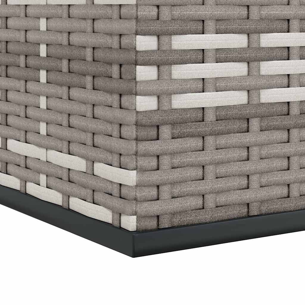 Contenitore da Giardino in Rattan PE 100x49x103,5 cm Grigio