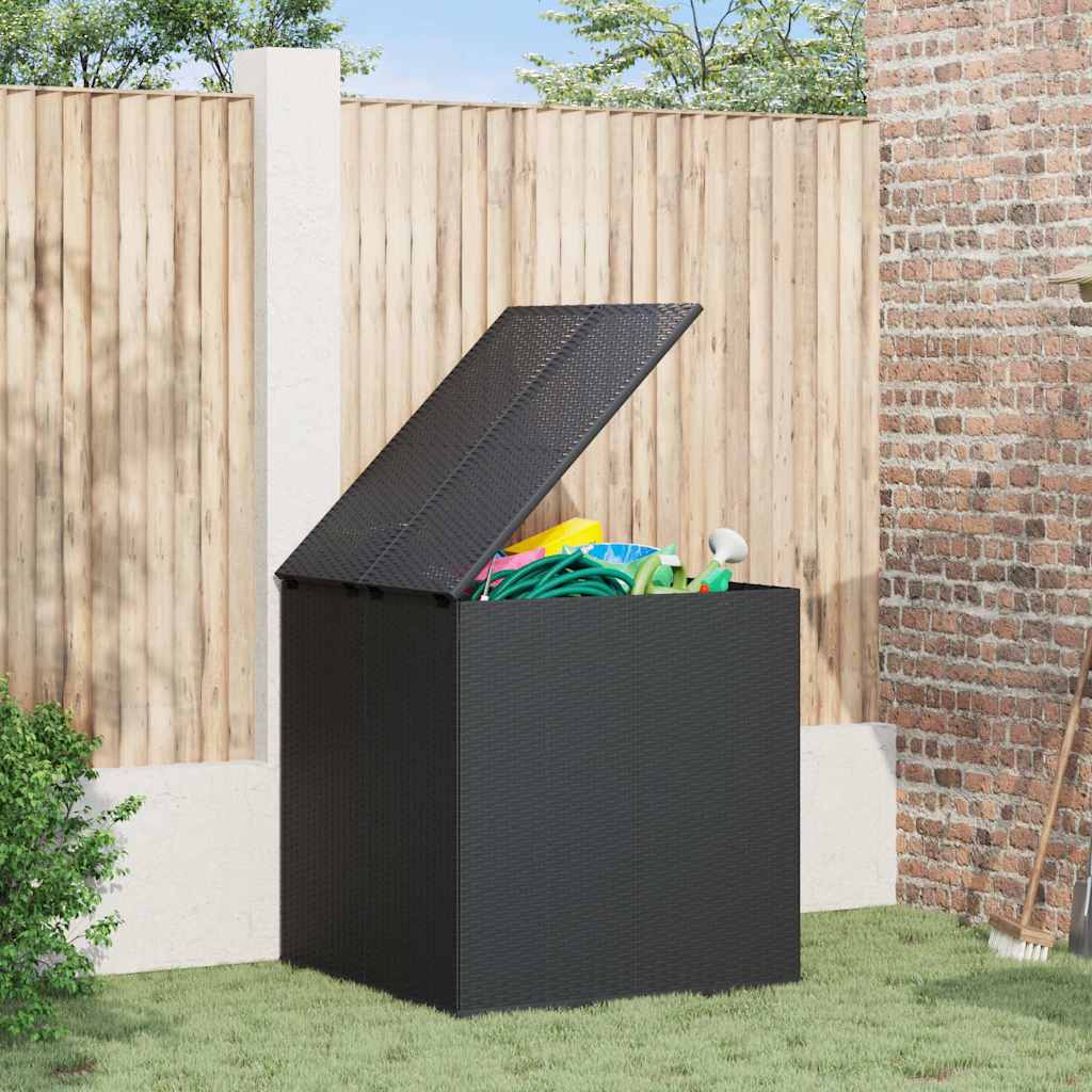 Contenitore da Giardino in Rattan PE 100x97,5x104 cm Nero