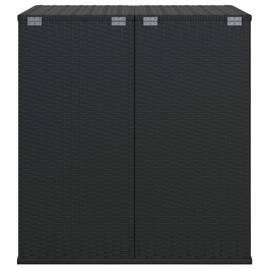 Contenitore da Giardino in Rattan PE 100x97,5x104 cm Nero