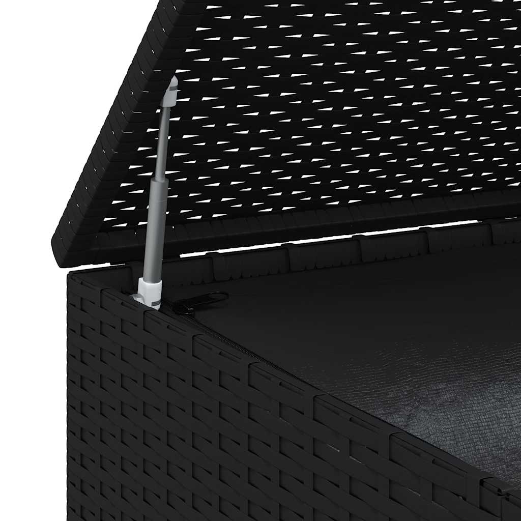 Contenitore da Giardino in Rattan PE 100x97,5x104 cm Nero