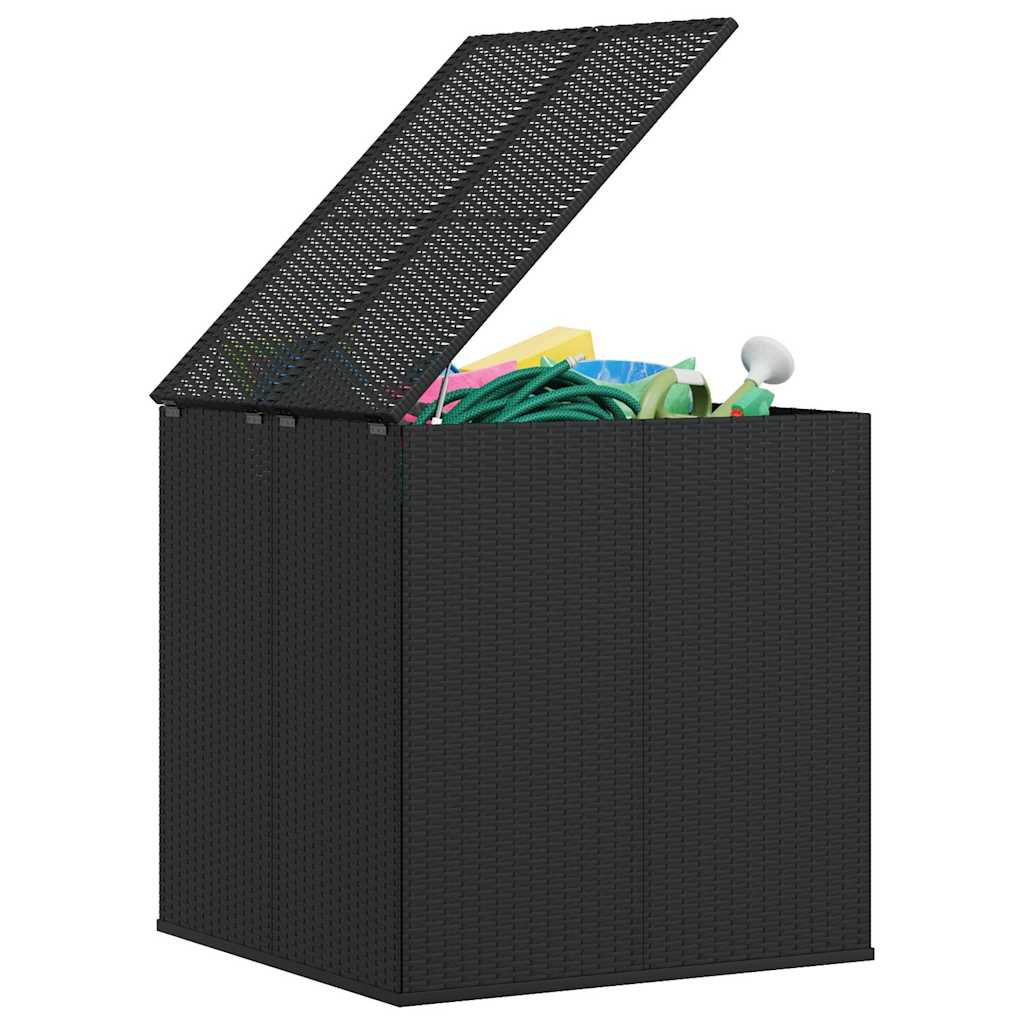 Contenitore da Giardino in Rattan PE 100x97,5x104 cm Nero