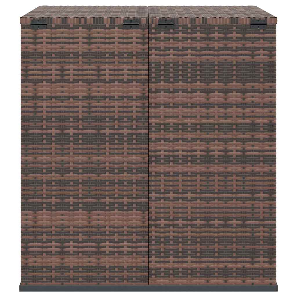 Contenitore da Giardino in Rattan PE 100x97,5x104 cm Marrone