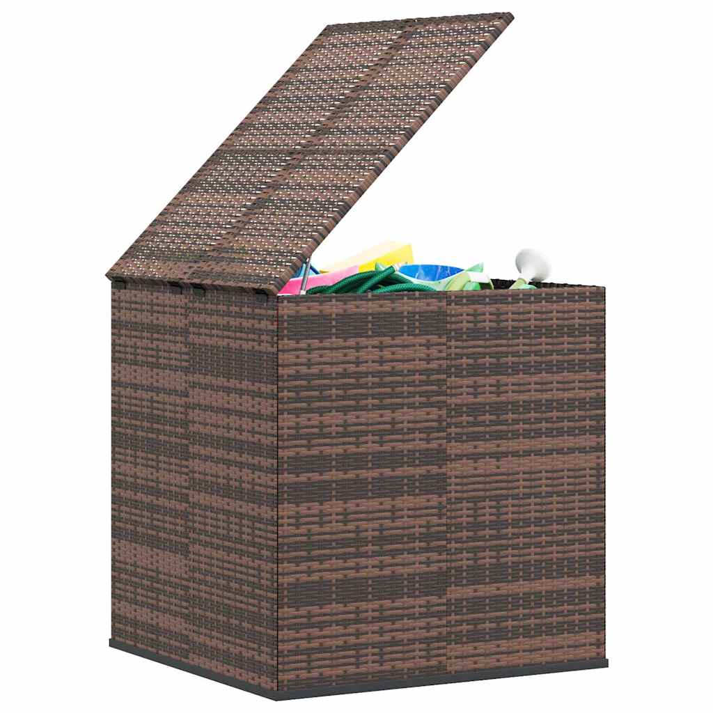 Contenitore da Giardino in Rattan PE 100x97,5x104 cm Marrone