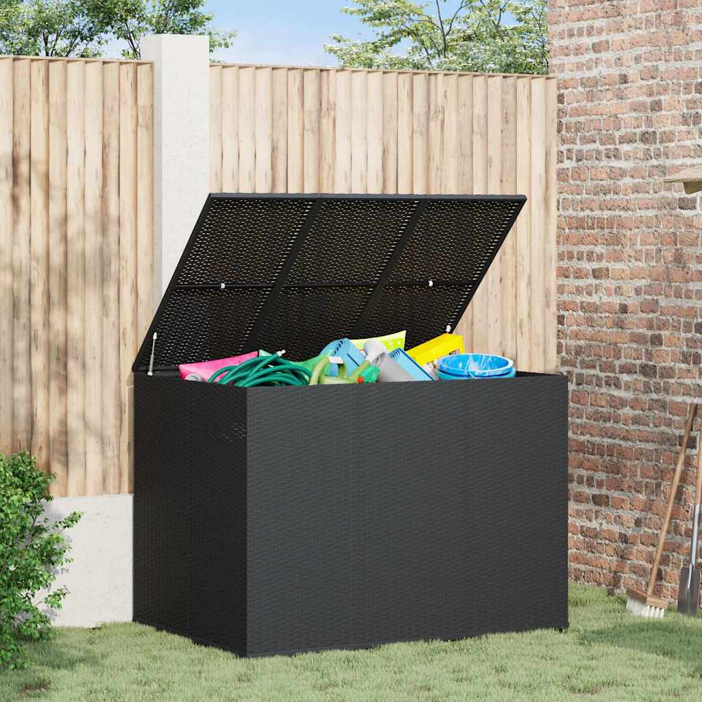 Contenitore da Giardino in Rattan PE 145x100x103 cm Nero