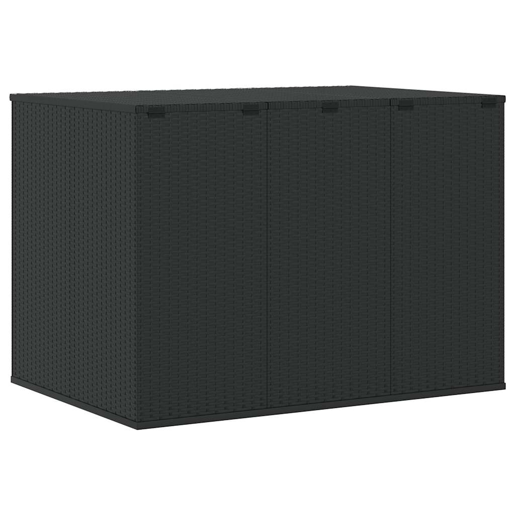 Contenitore da Giardino in Rattan PE 145x100x103 cm Nero