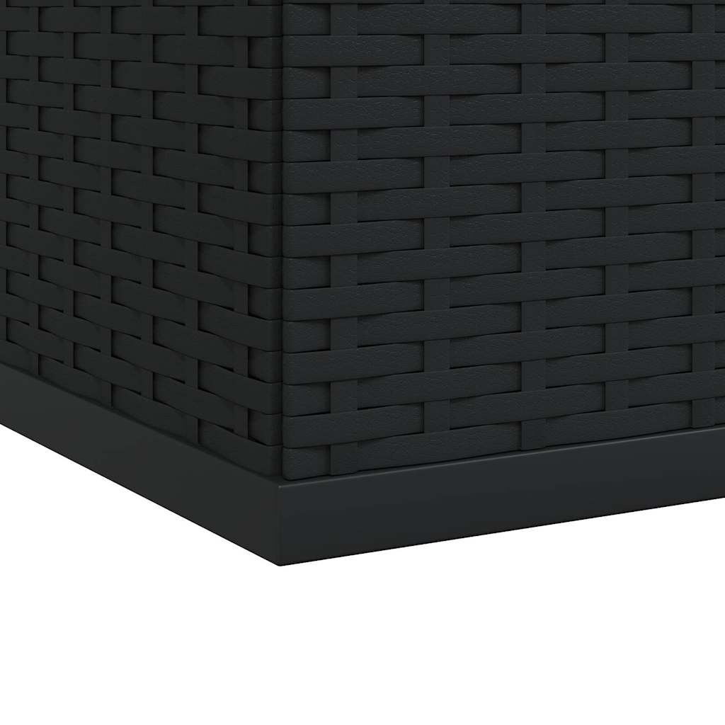 Contenitore da Giardino in Rattan PE 145x100x103 cm Nero
