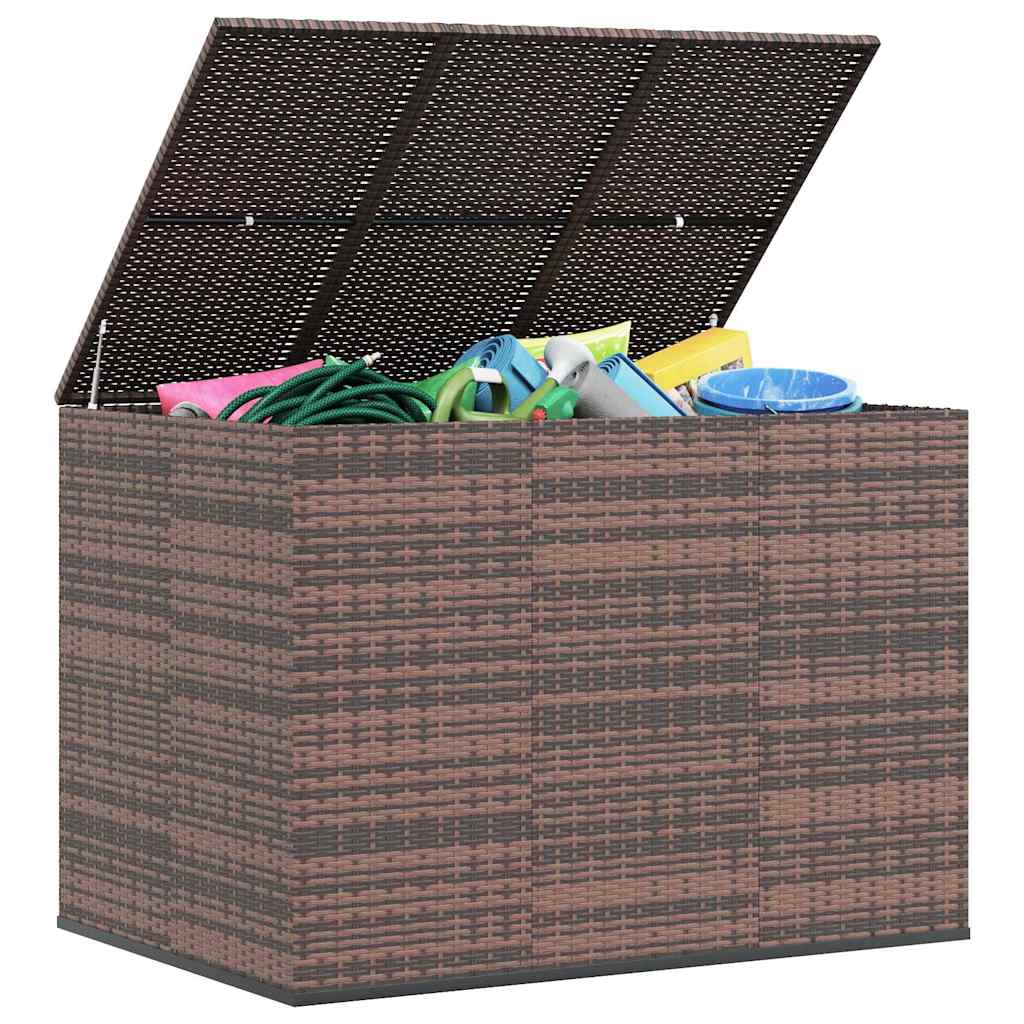 Contenitore da Giardino in Rattan PE 145x100x103 cm Marrone