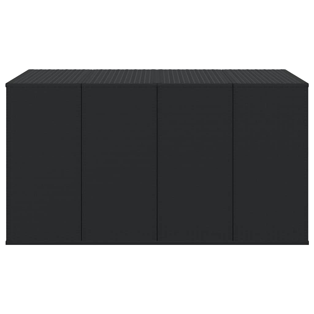 Contenitore da Giardino in Rattan PE 194x100x103 cm Nero