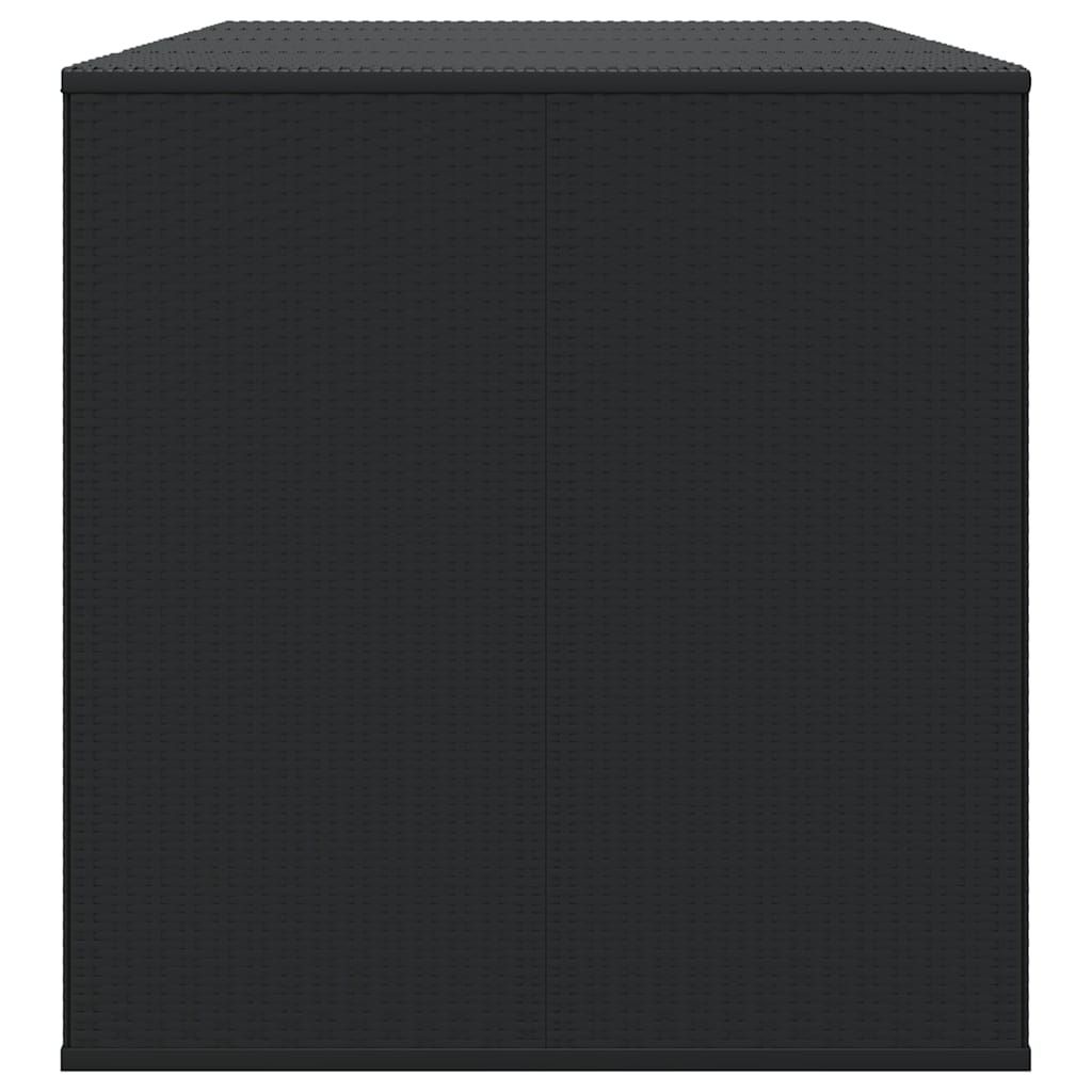 Contenitore da Giardino in Rattan PE 194x100x103 cm Nero