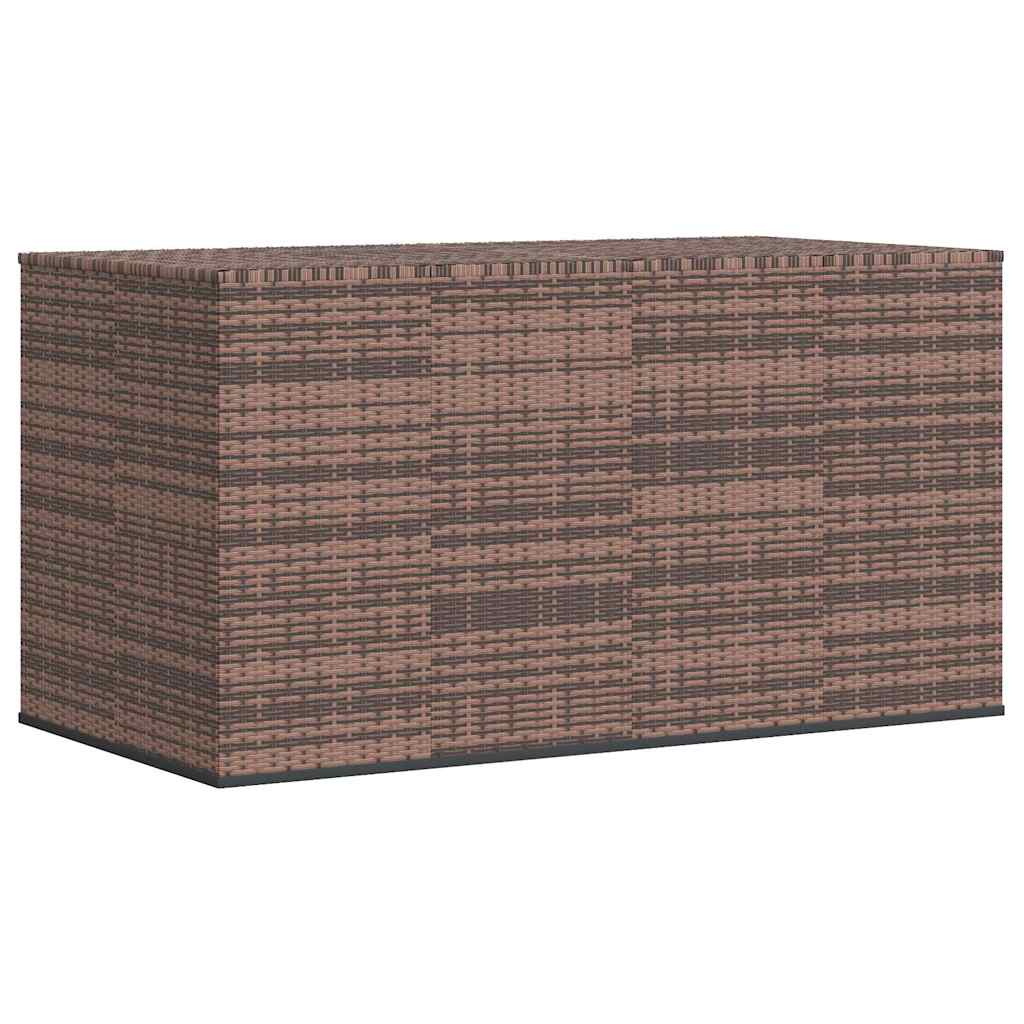 Contenitore da Giardino in Rattan PE 194x100x103 cm Marrone