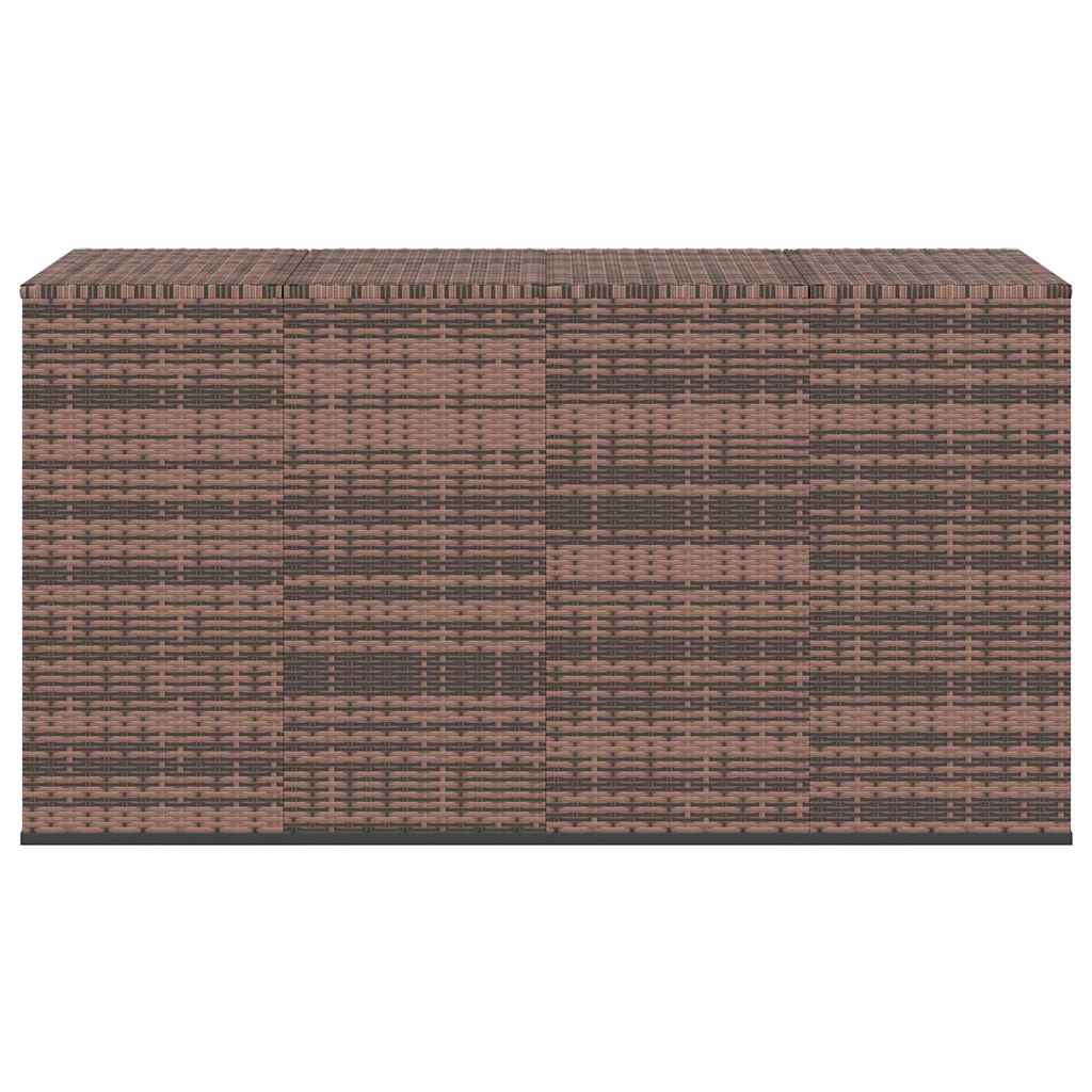 Contenitore da Giardino in Rattan PE 194x100x103 cm Marrone