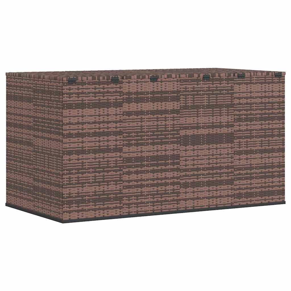 Contenitore da Giardino in Rattan PE 194x100x103 cm Marrone